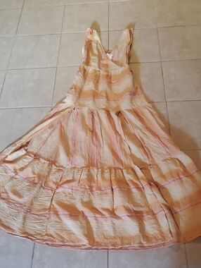 l*space Long Sleeve Striped Maxi Dress in Peach and Cream